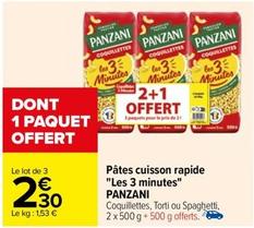 Panzani - Pâtes Cuisson Rapide "Les 3 Minutes" offre à 2,3€ sur Carrefour