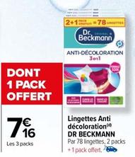 Dr Beckmann - Lingettes Anti Décoloration offre à 7,16€ sur Carrefour