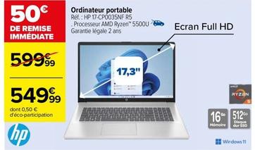 HP - Ordinateur Portable offre à 549,99€ sur Carrefour