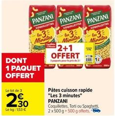 Panzani - Pâtes Cuisson Rapide Les 3 Minutes offre à 2,3€ sur Carrefour