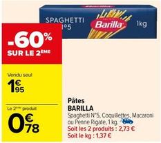 Barilla - Pâtes offre à 1,95€ sur Carrefour