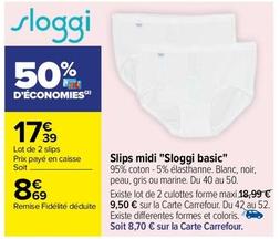 Sloggi - Slips Midi Basic offre à 8,69€ sur Carrefour
