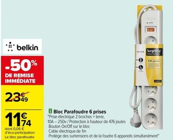 Belkin - Bloc Parafoudre offre à 11,74€ sur Carrefour