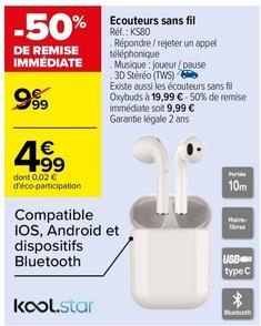Kool.star - Écouteurs Sans Fil offre à 4,99€ sur Carrefour