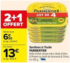 Parmentier - Sardines À L'Huile offre à 6,5€ sur Carrefour