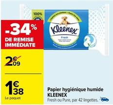Kleenex - Papier Hygiénique Humide offre à 1,38€ sur Carrefour