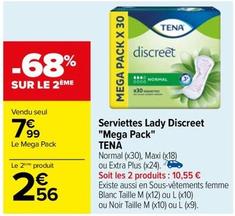Tena - Serviettes Lady Discreet Mega Pack offre à 7,99€ sur Carrefour