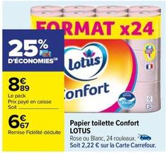 Lotus - Papier Toilette Confort offre à 6,67€ sur Carrefour