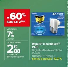 Raid - Répulsif Moustiques offre à 7,19€ sur Carrefour