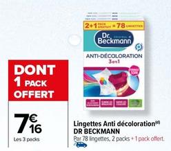Dr. Beckmann - Lingettes Anti Décoloration offre à 7,16€ sur Carrefour