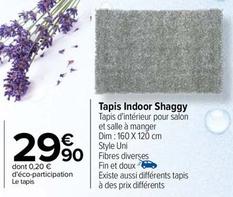Tapis Indoor Shaggy offre à 29,9€ sur Carrefour