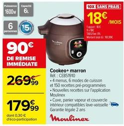 Moulinex - Cookeo+ Marron Réf.: CE851910 offre à 179,99€ sur Carrefour