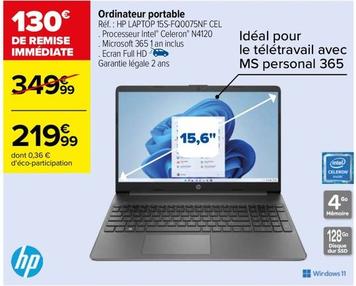 Hp - Ordinateur Portable offre à 219,99€ sur Carrefour