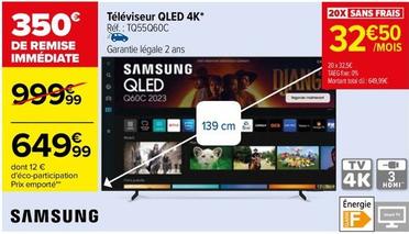 Samsung - Téléviseur Qled 4K offre à 649,99€ sur Carrefour