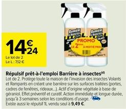 Répulsif Prêt À L'Emploi Barrière À Insectes offre à 9,49€ sur Carrefour
