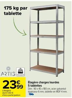 Artig - Étagère Charges Lourdes 5 Tablettes offre à 23,99€ sur Carrefour