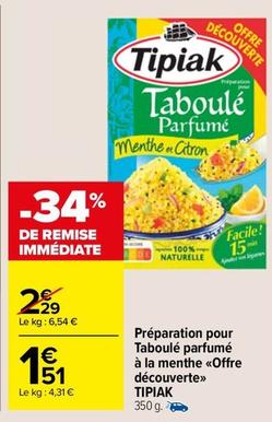 Tipiak - Préparation Pour Taboule Parfume A La Menthe <<Offre Decouverte>> offre à 1,51€ sur Carrefour Market