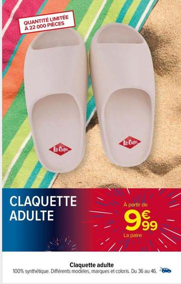 Le Cooper - Claquette Adulte  offre à 9,99€ sur Carrefour Market