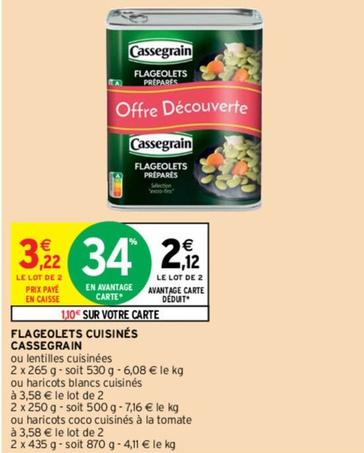 Cassegrain - Flageolets Cuisines offre à 2,12€ sur Intermarché