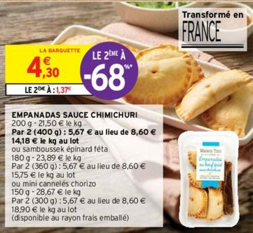 Empanadas Sauce Chimichuri offre à 4,3€ sur Intermarché