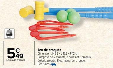 Jeu De Croquet offre à 5,49€ sur Carrefour Market