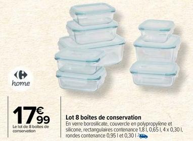 Le Lot De 8 Boîtes De Conservation offre à 17,99€ sur Carrefour Market