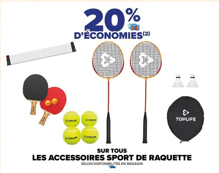 Sur Tous Les Accessoires Sport De Raquette offre sur Carrefour Market