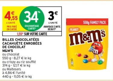 M&M'S - Billes Chocolatées Cacahuète Enrobées De Chocolat offre à 3€ sur Intermarché Contact