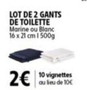 Lot De 2 Gants De Toilette offre à 2€ sur Intermarché Contact