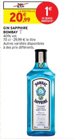 Sapphire Bombay - Gin offre à 20,99€ sur Intermarché Contact