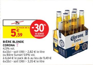 Corona - Bière Blonde offre à 5,59€ sur Intermarché Contact