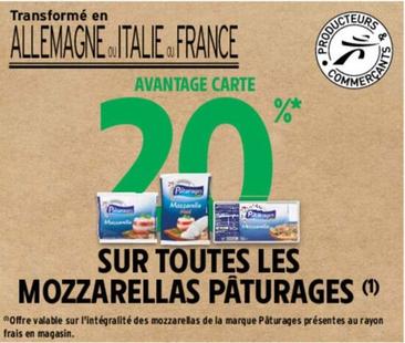 Paturages - Sur Toutes Les Mozzarellas offre sur Intermarché Express