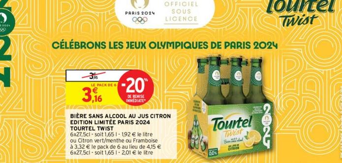 Tourtel - Bière Sans Alcool Au Jus Citron Edition Limitée Paris 2024 Twist