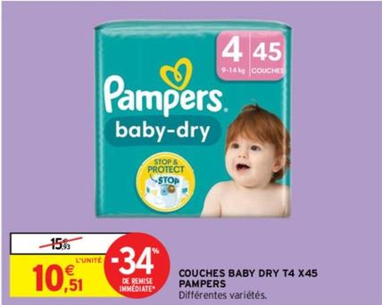 Pampers - Couches Baby Dry T4 X45