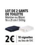 Lot De 2 Gants De Toilette