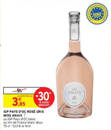 Miss Anais - IGP Pays D'Oc Rosé Gris 