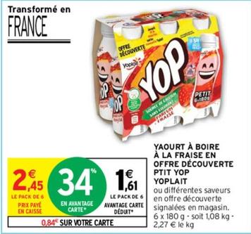 Yoplait - Yaourt À Boire À La Fraise En Offre Découverte Ptit Yop