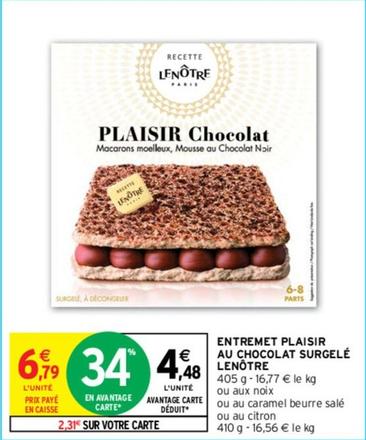 Lenôtre - Entremet Plaisir Au Chocolat Surgelé