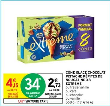 Extrême - Cône Glacé Chocolat Pistache Pépites De Nougatine