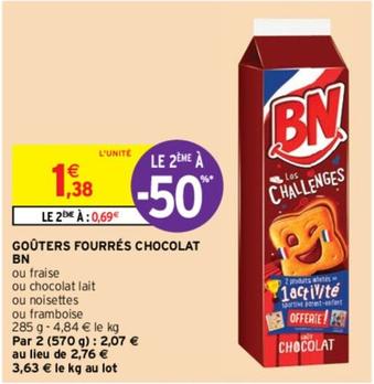 bn chocolat - goûters fourrés