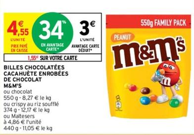 M&m'S - Billes Chocolatées Cacahuète Enrobées De Chocolat