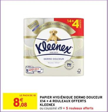 kleenex - papier hygiénique dermo douceur + 4 rouleaux offerts