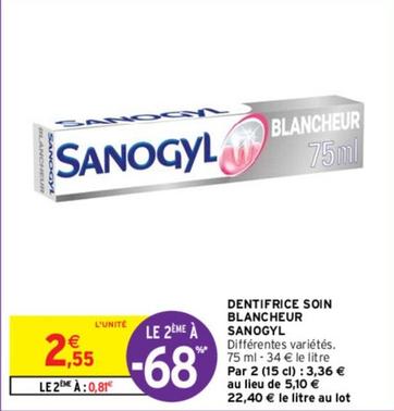 sanogyl - dentifrice soin blancheur