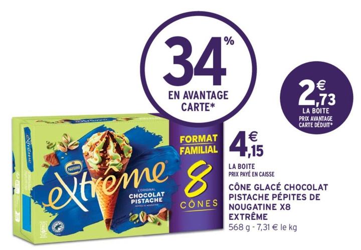 Extrême - Cône Glacé Chocolat Pistache Pépites De Nougatine