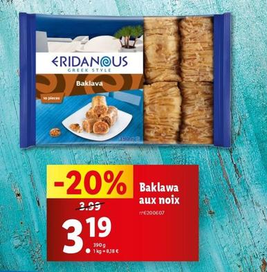 Ridanous - Baklawa Aux Noix offre à 3,19€ sur Lidl