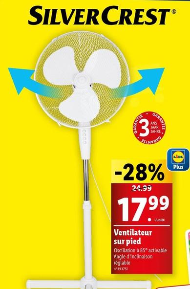 SilverCrest - Ventilateur Sur Pied offre à 17,99€ sur Lidl