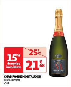 Brut Millesime - Champagne Montaudon  offre à 21,68€ sur Auchan Supermarché