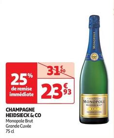 Monopole - Champagne Heidsieck & Co offre à 23,93€ sur Auchan Supermarché