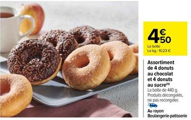 Assortiment De 4 Donuts Au Chocolat Et 4 Donuts Au Sucre offre à 4,5€ sur Carrefour Drive