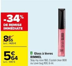 Rimmel - Gloss À Lèvres offre à 5,64€ sur Carrefour Drive